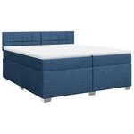 vidaXL Sommier à lattes de lit avec matelas Bleu 200x200 cm Tissu