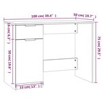 vidaXL Bureau Chêne fumé 100x50x75 cm Bois d'ingénierie