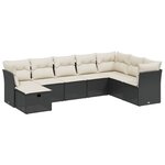 vidaXL Salon de jardin 8 Pièces avec coussins noir résine tressée