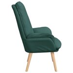 vidaXL Fauteuil Relaxant Vert Foncé Tissu