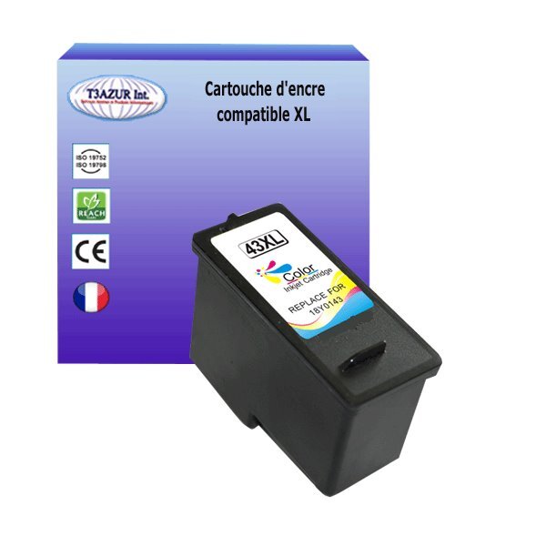 Cartouche compatible Lexmark N°43 / 43 XL - Couleur - T3AZUR