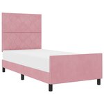 Cadre de lit vidaXL Rose 90x200 cm Velours