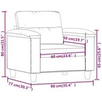 vidaXL Chaise de canapé noir 60 cm tissu microfibre