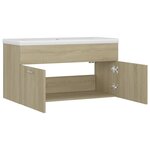 vidaXL Armoire d'évier et lavabo intégré Chêne sonoma Bois ingénierie