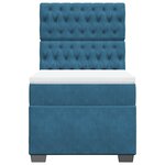 vidaXL Sommier à lattes de lit avec matelas bleu 80x200 cm velours