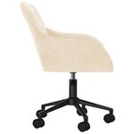 vidaXL Chaise pivotante de bureau Crème Velours