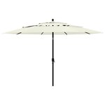 vidaXL Parasol à 3 niveaux avec mât en aluminium Sable 3 5 m