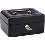 Caisse à monnaie en acier 5 compartiments 15 cm noir rapesco