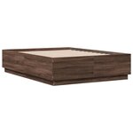vidaXL Cadre de lit chêne marron 140x190 cm bois d'ingénierie