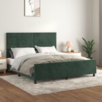 vidaXL Cadre de lit avec tête de lit Vert foncé 180x200 cm Velours
