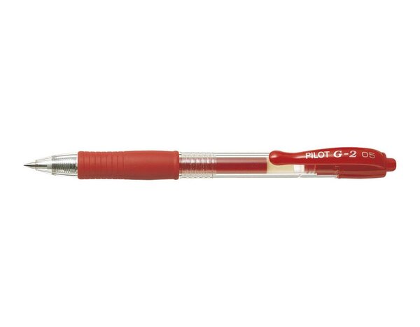 Stylo bille à encre Gel G2 05 Pte Fine Rouge x 12 PILOT