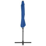 vidaXL Parasol déporté avec mât en acier Bleu azuré 300 cm