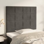 vidaXL Têtes de lit 2 Pièces Gris foncé 80x5x78/88 cm Velours