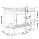 vidaXL Lit superposé Blanc 75x190 cm Bois de pin massif