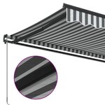 vidaXL Auvent manuel rétractable anthracite et blanc 400x300 cm