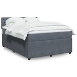 vidaXL Sommier à lattes de lit et matelas Gris foncé 140x190cm Velours