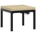 vidaXL Tabouret de jardin avec coussin noir acier enduit de poudre