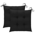 vidaXL Chaises de jardin avec coussins 2 Pièces Acacia solide et acier