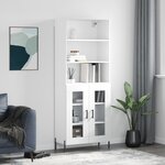 vidaXL Buffet haut Blanc 69 5x34x180 cm Bois d'ingénierie