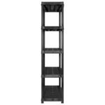 vidaXL Étagère de rangement à 5 niveaux Noir 255x40x185 cm Plastique