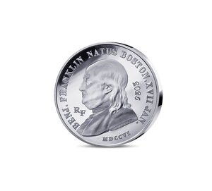 Benjamin Franklin et le Génie ailé Monnaie de 20€ Argent