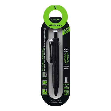 Stylo bille tout terrain airpress pen entièrement noir tombow