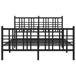 vidaXL Cadre de lit métal avec tête de lit/pied de lit noir 140x190 cm