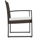 vidaXL Chaises à manger de jardin lot de 2 marron rotin PP