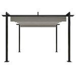 vidaXL Tonnelle de jardin avec toit rétractable 3x3 m Crème