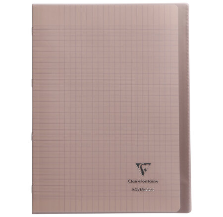 Cahier Protège-cahier Koverbook Piqué Polypro A4 96p séyès Gris Transparent CLAIREFONTAINE