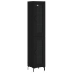 vidaXL Buffet haut Noir 34 5x34x180 cm Bois d'ingénierie