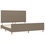 vidaXL Cadre de lit avec tête de lit Taupe 160x200 cm Tissu