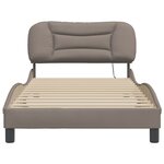vidaXL Cadre de lit avec lumières LED taupe 100x200 cm tissu