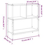 vidaXL Bibliothèque sonoma gris 72x28x77 5 cm bois d'ingénierie
