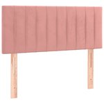 vidaXL Sommier à lattes de lit avec matelas et LED Rose 90x200 cm