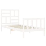 vidaXL Cadre de lit avec tête de lit blanc 90x200 cm bois massif