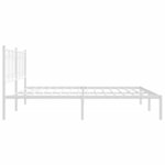 vidaXL Cadre de lit métal avec tête de lit blanc 193x203 cm