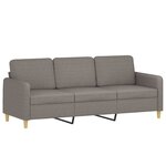 vidaXL Ensemble de canapés 2 Pièces avec coussins Taupe Tissu