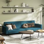 vidaXL Canapé-lit à 2 places Bleu Velours
