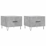 vidaXL Tables basses 2 Pièces gris béton 50x50x40 cm bois d'ingénierie