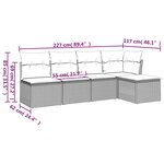 vidaXL Salon de jardin avec coussins 5 Pièces beige résine tressée