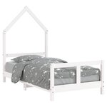vidaXL Cadre de lit pour enfant blanc 80x160 cm bois de pin massif