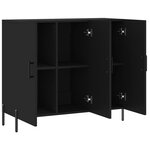 vidaXL Buffet noir 90x34x80 cm bois d'ingénierie