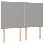 vidaXL Tête de lit à LED Gris clair 144x5x118/128 cm Tissu
