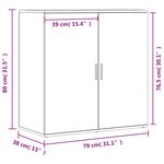 vidaXL Buffet blanc 79x38x80 cm bois d’ingénierie