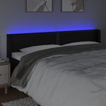 vidaXL Tête de lit à LED Noir 203x16x78/88 cm Similicuir