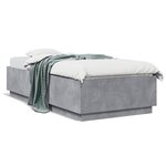 vidaXL Cadre de lit avec lumières LED gris béton 90x200 cm