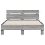 vidaXL Cadre de lit avec tête de lit et LED sonoma gris 135x190 cm