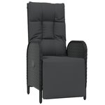 vidaXL Ensemble de salle à manger de jardin 9 pièces avec coussins noirs en poly rattan