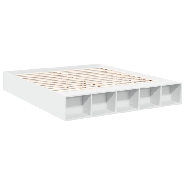 vidaXL Cadre de lit blanc 180x200 cm bois d'ingénierie